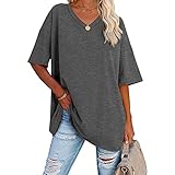 Damen-Sweatshirt Mit Rundhalsausschnitt, Einfarbige Pullover, Lockere Raglan-Langarm-T-Shirts, Oberteile Und Blusen Dunkelgrau+XXL