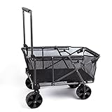 150 lbs. Gewicht Kapazität Stahlrahmen Compact Folding Utility Wagon Cart Black