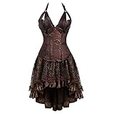 Eaylis Gothic Punk Kostüm Mittelalterkleid Steampunk Kleid Viktorianischen Renaissance Cosplay Prinzessinkleid Vintage Spitze Patchwork Abendkleider Halloween Karneval Weihnachten Partyk