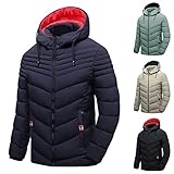 Mymyguoe warme Winterjacke Herren Steppjacke mit Kapuze, extraleichte Jacke für Männer mit praktischen Taschen, perfekt für Freizeit & Outdoor, Größe M - XXXXL mit wattierter Kap