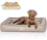 Knuffelwuff Orthopädisches Hundebett aus Laser gestepptem Kunstleder Montego XXL 120 x 100cm G