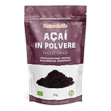 Acai Beeren Pulver Bio - Gefriergetrocknet - 50g. Pure Organic Acai Berry Powder - Freeze-Dried. 100% aus Brasilien, Getrocknet, Rohkost und Extrakt aus Pulp der Acai-Beeren Frucht. NaturaleB