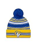 New Era Los Angeles Rams NFL 2021 Sideline Sport Knit Bobble Beanie - One-S