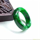 Smaragd voller grüner Blume Cyan trockener Blauer Ring for Männer und Frauen, Kaiser Grüner Eisen Drache Jade schwimmende Blumenring (Size : Inner diameter18mm)