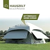 skandika Varberg Hauszelt für 5 Personen | mit Überdach gegen Wärme | Moskitonetze | sehr schneller Aufb