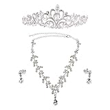 WINOMO Strass Diademe Halskette Ohrringe Hochzeit Partei Schmuck S