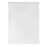Lichtblick Rollo Klemmfix, 45 x 180 cm mit Motiv Henna - Weiß Transparent Montage ohne Bohren, moderner Sicht-und Sonnenschutz, Motivrollo, lichtdurchlässig & blick
