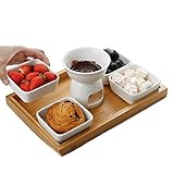 NCBH Fondue-Set, Fondue-Schokolade, Schokoladen-Dessert-Kessel-Set, Kerze und Gabel mitbringen, Anzug für Geburtstags-Hochzeits-Weihnachts-Dessert-Party,Weiß,S