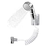 Duschkopf-Set für Waschbecken, verstellbar, Teleskop-Schlauch, perfekt für die Reinigung von Haaren, Waschbecken und H