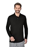 Trigema Herren Langarm Polo-Shirt Langarmshirt, Schwarz (schwarz 008), XXL