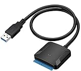 USB 3.0 zu SATA Adapter Kabel, Super Speed 2.5'/3.5' HDD/SSD Festplatte Driver Konverter/Adapterkabel für 2.5'/3.5' HDD/SSD Laufwerke, Unterstützt UASP SATA III(Ohne Netzteil)