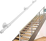 CXSMKP Moderne weiße schmiedeeiserne Treppen Handlauf Banister Rail Support Kit | rutschfeste Sicherheits-Wand-Handschienen für drinnen im F