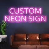 Personalisiert LED Leuchtschilder, Groß Benutzerdefinierte Neonschilder für Wanddekoration Schlafzimmer Hochzeit Geburtstag Party Heim Bar Salon Lampe Logo Lichtzeichen (1 Zeilen Text, 71cm)