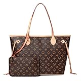 LIGLED Handtaschen Damen Shopper Schultertasche UmhäNgetasche Handtasche Brieftasche Set Tragetasche Groß Damen Tasche Tote FüR BüRo Schule Einkauf Reise PU Leder Handtasche 2-Teiliges Set-B