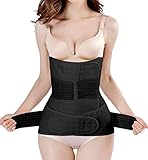 ChongErfei 2 in 1 Postpartale Gürtel Unterstützung Der Genesung Nach Der Geburt - Bauchband Für Schwangerschaft, Mutterschaft - Gürtel Für Frauen Body Shaper - Shapewear Gürtel (Black, Olus Size)