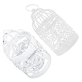 Uonlytech 2Pcs Birdcage Kerzenhalter Vintage Kerze Stick Halter Dekorative Metall Hängen Laterns Kerzenhalter Hochzeit Kerze Mittelstücke für Tabellen Eisen Leuchter Halter Dek