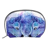 Wölfe Gesichter Make-up Bag Travel Kleine Kosmetiktasche Case Organizer Kleine Toilettenartikel für Frauen Geldbörse Tote Handtasche DIY Desig