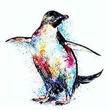 Gemälde 5D DIY Diamanten, Farbiger Penguins, Platz Diamant / magischer Würfel Runde Diamanten, DIY Zeichnung Zeichnungen, volle Diamant-Stickerei Gemälde, Eltern-Kind-Aktivitäten ( Größe : Platz )