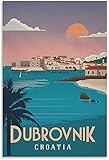 DPZAFL Leinwand Bilder Vintage Reise Poster Dubrovnik Poster Leinwand Wand Gemäldedruck Dekorative Bild Gemäldewerk40x60cm x1 R