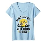 Damen 40. Geburtstag Fahrrad - Endlich 40! Zeit fürs E-Bike T-Shirt mit V