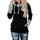 Briskorry Damen Pullover Freizeit Farbblock Sweatshir mit Einstellbar Kordel Blusen Lässig Sweatjacke Hooded Langarmshirt Herbst Winter Kapuzenpullover Pulli Bluse Sweatshirt Oberteil Top