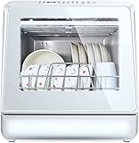 BDRSLX Tischplatte Spülmaschine Tragbare Home Freestanding Spülmaschine LED Anzeigesteuerung 5 Waschfunktionen 72℃ Hochtemperatur- und Rotationsspray 360° Energ