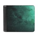 Tobgreatey Geldbörsen für Herren mit Große Fassungsvermögen Grün Sterne Nebel Galaxie Angepasst Geldbörsen für Männer,Ehemann,Papa,Sohn white One S