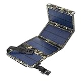 sZeao Solarpanel 7W Faltbares Tragbares Wasserdichtes Solarladegerät Mit Mini Wallet Design Solar Ladegerät Für Smartphone, Pad, Kamera, Tablet, Bluetooth-Lautsprecher,B