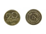 Miniblings 20 Pfennig DDR Manschettenknöpfe Münzen Manschetten 20 Pfennig Gold - Herrenschmuck Manschettenknopf Cufflinks Hemdknöpfe I Holzbox ink