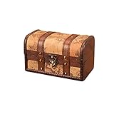 Antike Holzkiste Schmuck Organizer, Vintage Holz Europäischen Stil Aufbewahrungsbox Für Home Shop Bar Schatzkiste, Einrichtung Fotografie Requisiten Ornamente (Mit Schloss,S)