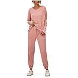 DUIGUN Damen Jogginganzug Yogaanzug Trainanzug Oberteil Wintermode Einfarbig Hoodie Vollarm Freizeitanzug Bekleidungsset Sportanzug Sweatshirt + Hose Sportswear Bekleidungsset Jogginganzug
