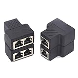 SiYear RJ45-Ethernet-Stecker-Splitter-Adapter, 1 Buchse auf 2 Buchsen, LAN-Netzwerk 8P8C, Ethernet-Steckdose, Adapter für Cat5, Cat5e, Cat6, Cat7 (4er-Pack)