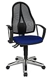 Topstar Point 60 Net, ergonomischer Bürostuhl, Schreibtischstuhl, inkl. feste Armlehnen A1, Stoff, Blau/Schw