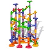 112 Stück Marble Run Spiel für Kugelbahn Spiel Roller Coaster Konstruktionsspiel Lernspielzeug für Kinder Jungen und Mädchen 3 + J