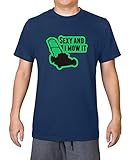 Sexy and I Mow It Herren-T-Shirt aus 100 % Bio-Baumwolle, navy, M