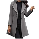 MEIPIQI Damen Blazer elegante warme Winterjacke klassische Retro Steppjacke einreihig Revers Bindetasche schmaler Trenchcoat 2021