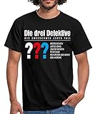 Spreadshirt Die DREI Fragezeichen Detektive Visitenkarte Männer T-Shirt, S, Schw