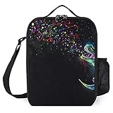 Lunch Tasche Leuchtender Tyrannosaurus Rex Dinosaurier, Der Regenbogenfunken Ausstrahlt Mittagessen Tasche Wasserdicht Für Arbeit, S