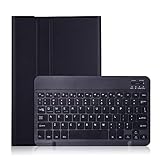 Chstls Tastatur-Hülle für Galaxy Tab S6 10,5 Zoll 2019 (SM-T860 / SM-T865), schlankes PU-Leder, Folio-Ständer mit magnetischer, abnehmbarer kabelloser Bluetooth-Tastatur, Schw