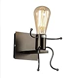 Retro Wandlampe LED Creative Industrial Wandlampe Eisen E27 Villain Interior Art Bar, Schlafzimmer, Küche, Esszimmer, Cafe, Flur, Schw