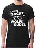 JGA Junggesellenabschied Männer - Letzte Nacht im Wolfsrudel - L - Schwarz - Polterabend - L190 - Tshirt Herren und Männer T-S