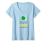 Damen Wie nennt man einen falschen irischen Stein? - Shamrock T-Shirt mit V