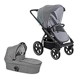 X-lander Kinderwagen 2 in 1 X-Move Komplettset Buggy Babywanne Kombikinderwagen Baby Kinderwagen mit Luftreifen Baby stroller Kinderwagen Set Gelände (Azure grey)