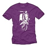 Roller Zubehör - T-Shirt Herren Rundhals weit mit Aufdruck - PX Modell Lila große Größe XXL