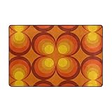 70er Jahre Kreis Design Orange Hintergrund Bereich Teppiche für Schlafzimmer Sofa Boden 91,4 x 61