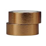 2 Rollen 10m x 15mm Washi Tape Set Deko Klebeband Glitter Metallic Goldfarbe DIY Scrapbook Basteln (Kupfer)