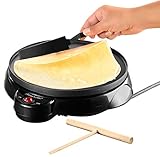 Rosenstein & Söhne Crepe Maker: Elektrischer Medium-Crêpes-Maker, 650 Watt, Ø 23 cm (Crepe Pfanne)