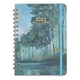 ELEPHTREE 2022 Planer Journal, Wochen- und Monatsplaner mit monatlichen Tabs, Januar 2022 - Dezember 2022, 21,5 x 15,2 cm, Hardcover mit starker Doppeldrahtbindung (Baummuster)