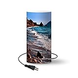 Lampe - Der Strand von Rio Marina bei Elba - 54 cm hoch - Ø25 cm - Inklusive LED-Lamp