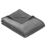 Ibena Fano Kuscheldecke 150x200 cm – Wohndecke grau hellgrau, tolle Wendedecke aus hochwertiger Baumwollmischung, kuschelweich und angenehm w